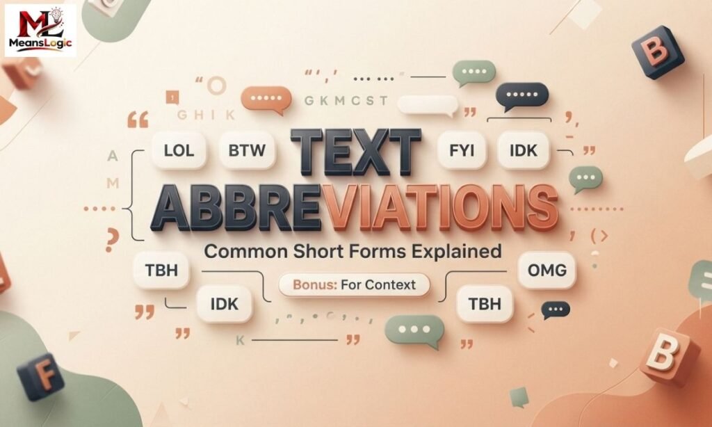 Bonus Common Text Abbreviations List (For Context)